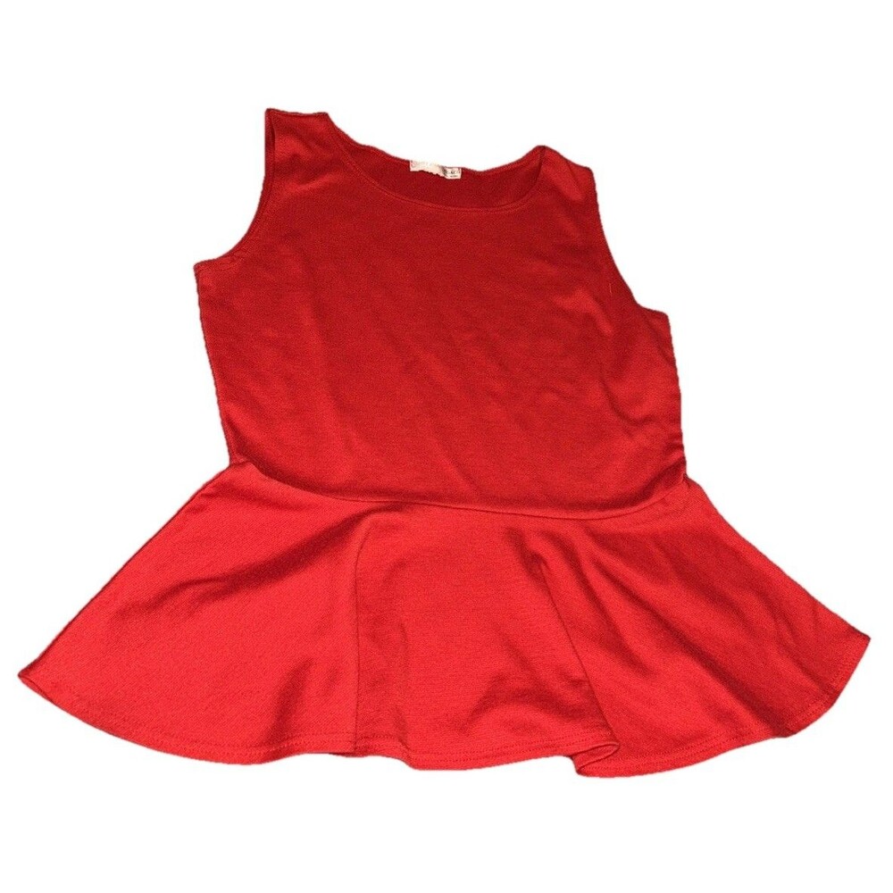 A’gaci A’gaci Red M/L Sleeveless Peplum Pullover Blouse